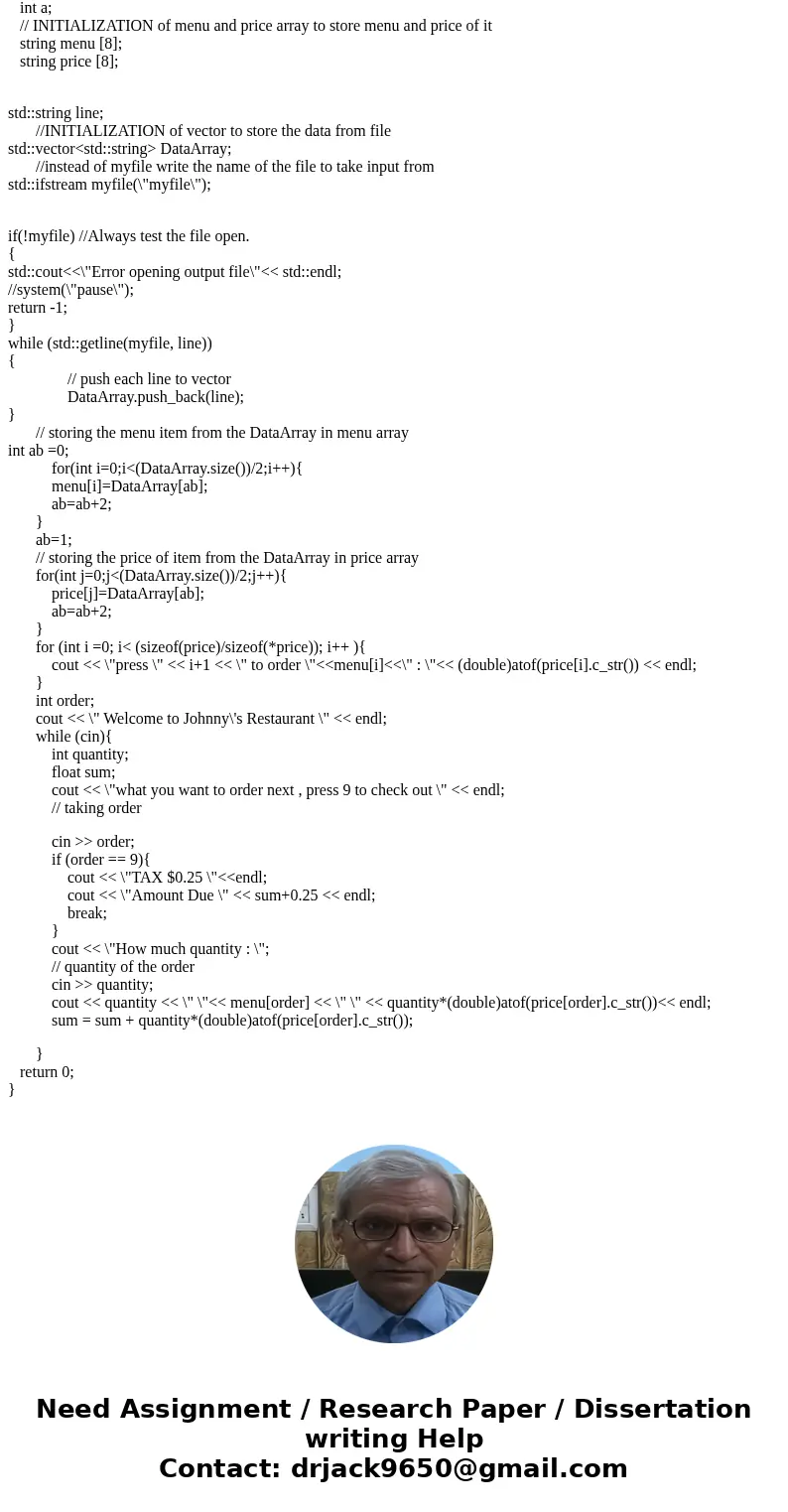 Can someone help me with this C++ program: Write a program to help a local restaurant automate its breakfast billing system. The program should do the following Can someone help me with this C++ program: Write a program to help a local restaurant automate its breakfast billing system. The program should do the following