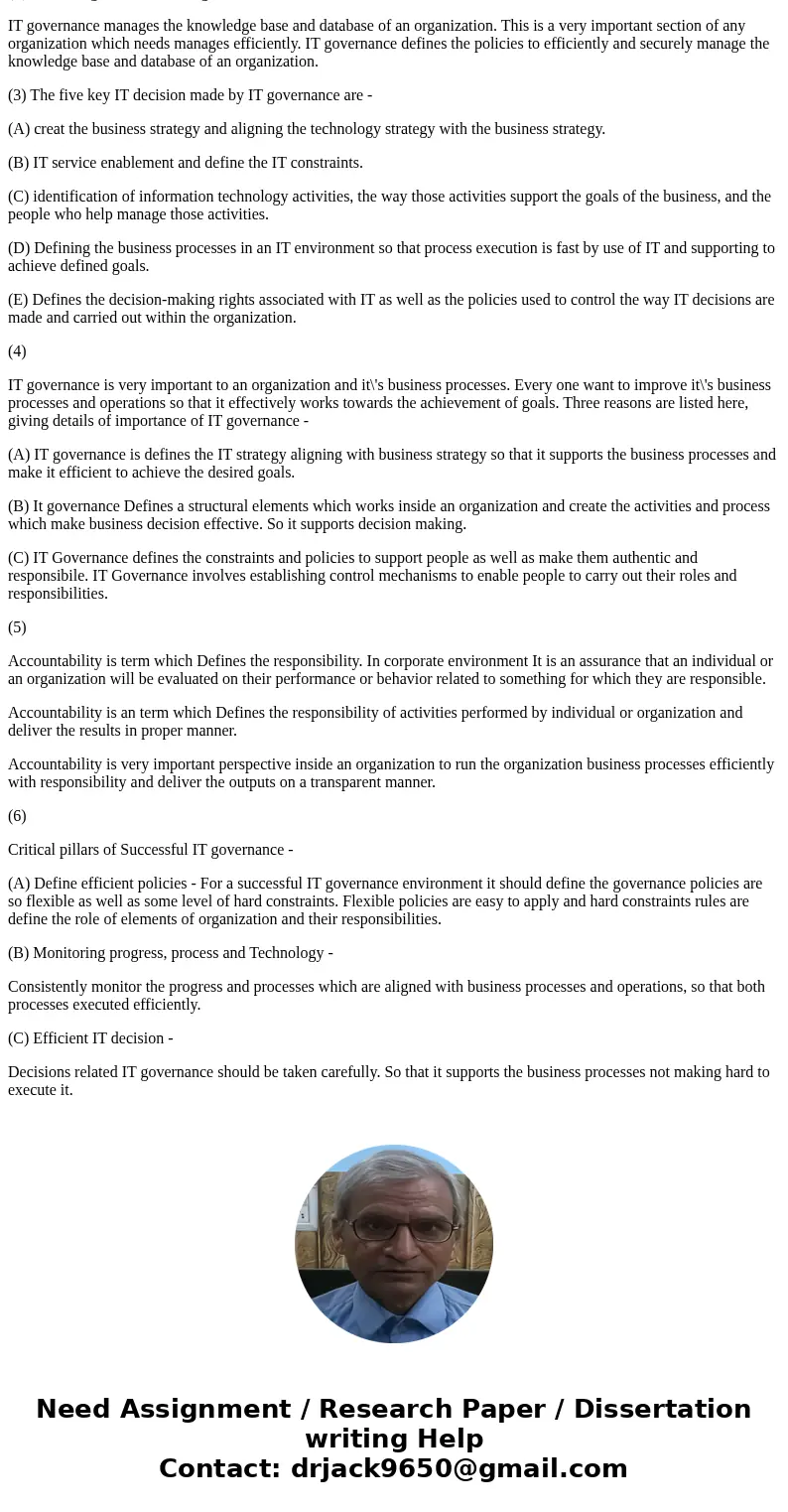 cls4203 Revision Sheet on Chapter One Introduction to IT Governance Review Chapter 1 1. What is IT Governance? 2. What are the five focus areas of IT governanc  cls4203 Revision Sheet on Chapter One Introduction to IT Governance Review Chapter 1 1. What is IT Governance? 2. What are the five focus areas of IT governanc