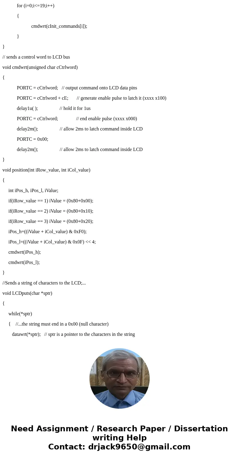 Combine the keypad and LCD codes in compliance to the following requirements: your last name to appear on LCD row 1, your last name to appear on row 2, and on r Combine the keypad and LCD codes in compliance to the following requirements: your last name to appear on LCD row 1, your last name to appear on row 2, and on r