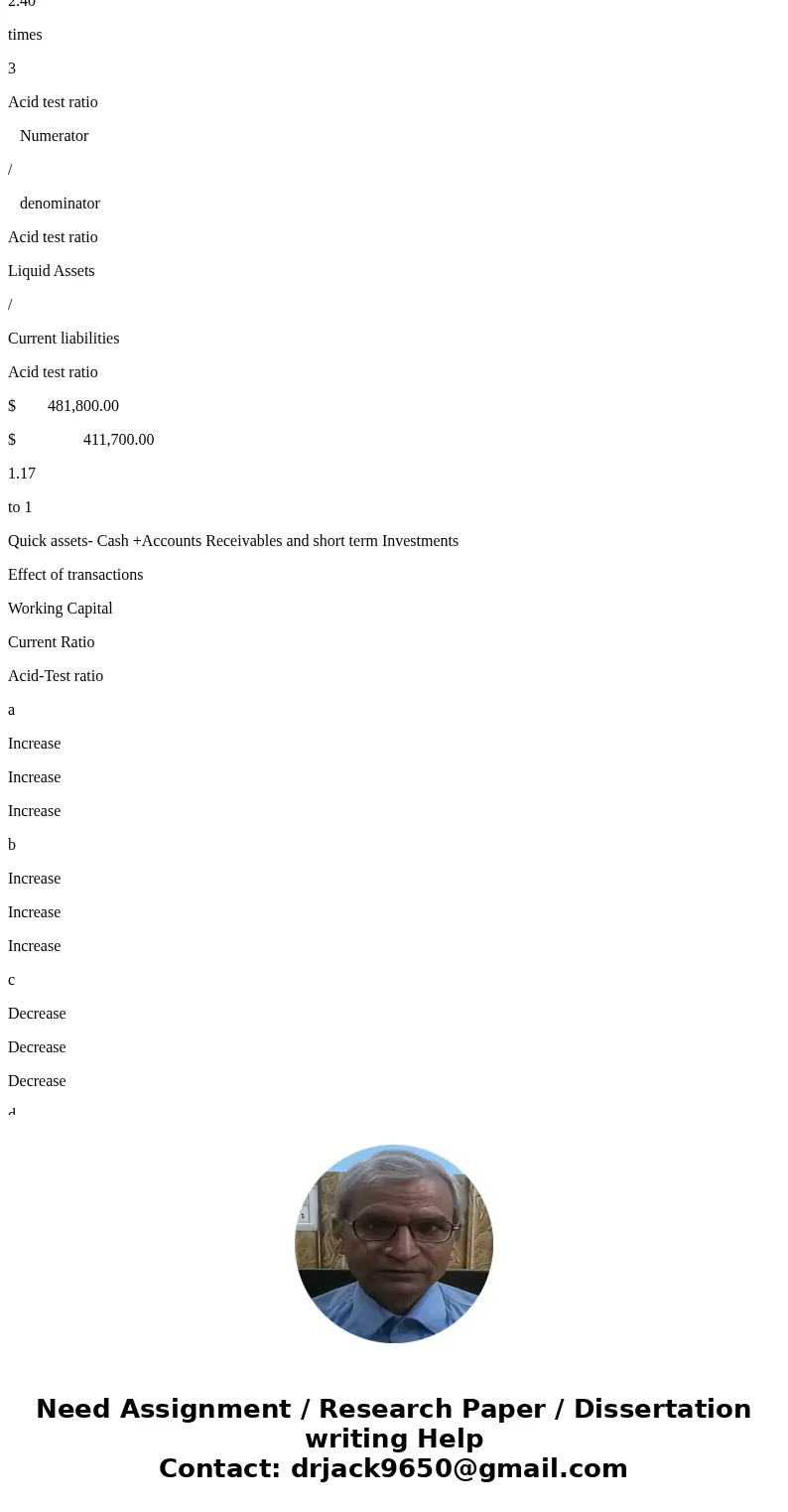  Denna Company\'s working capital accounts at the beginning of the year follow: Cash Marketable securities Accounts receivable, net Inventory Prepaid expenses A