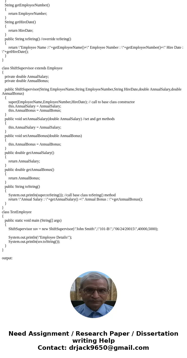 Design a class named Employee. The class should keep the following information in fields: Employee name Employee number in the format XXX-L, where each X is a   Design a class named Employee. The class should keep the following information in fields: Employee name Employee number in the format XXX-L, where each X is a