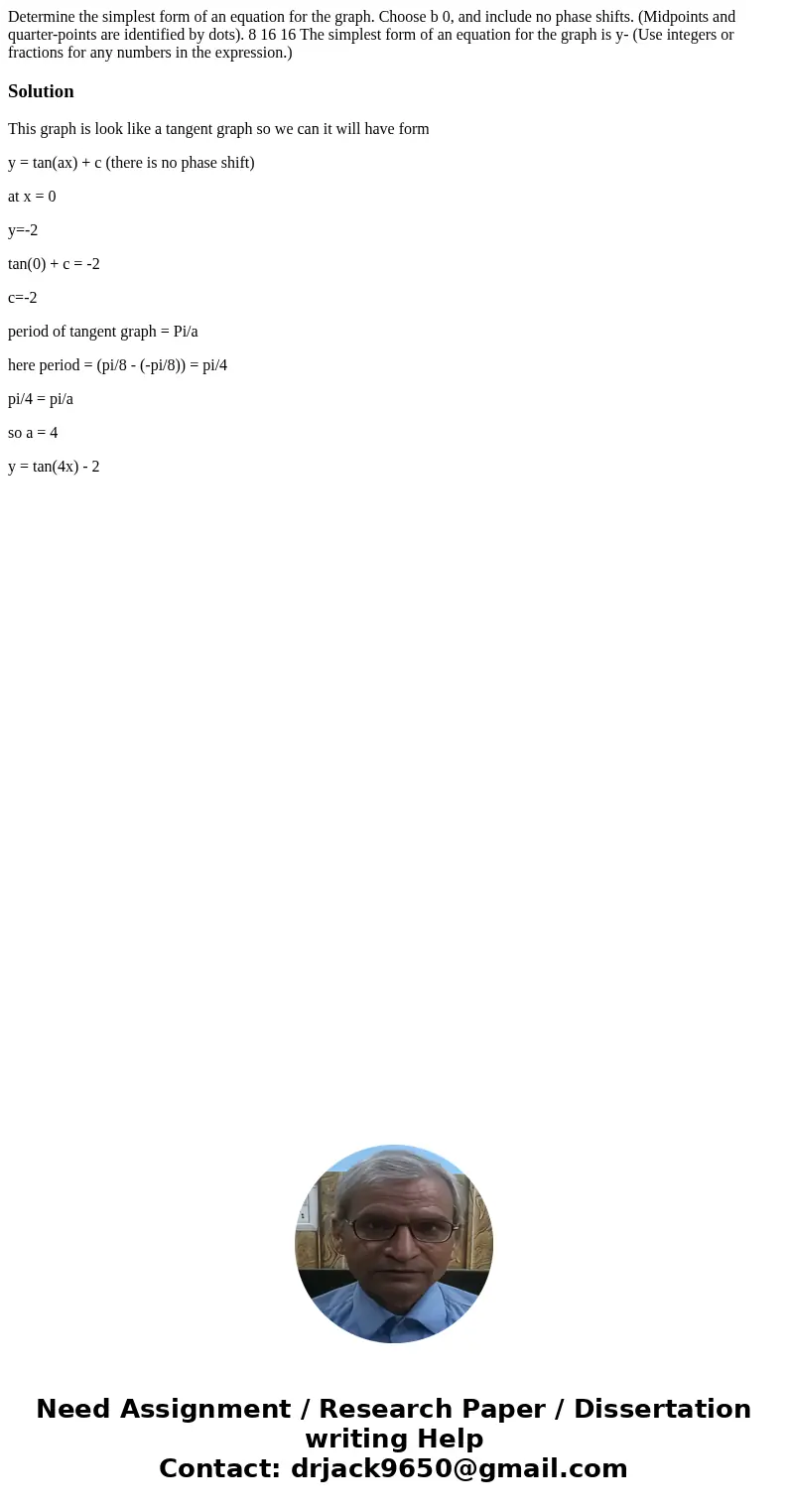 Determine the simplest form of an equation for the graph. Choose b 0, and include no phase shifts. (Midpoints and quarter-points are identified by dots). 8 16   Determine the simplest form of an equation for the graph. Choose b 0, and include no phase shifts. (Midpoints and quarter-points are identified by dots). 8 16