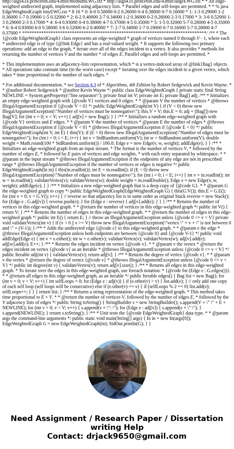 Develop an implementation of the lazy version of Prim’s algorithm that saves space by using lower-level data structures for EdgeWeightedGraph and for MinPQ inst