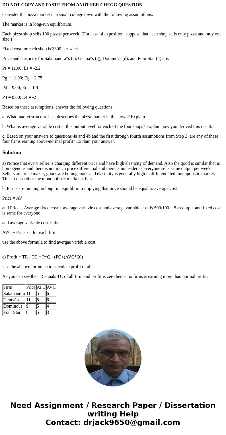 DO NOT COPY AND PASTE FROM ANOTHER CHEGG QUESTION Consider the pizza market in a small college town with the following assumptions: The market is in long-run eq DO NOT COPY AND PASTE FROM ANOTHER CHEGG QUESTION Consider the pizza market in a small college town with the following assumptions: The market is in long-run eq