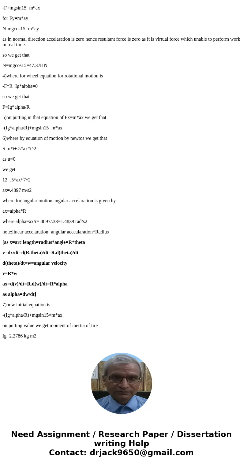 Easy rating for the person who can explain why a_x = -alpha*R (highlighted in blue). I just don\'t understand it, and the whole solution hinges on this. Problem Easy rating for the person who can explain why a_x = -alpha*R (highlighted in blue). I just don\'t understand it, and the whole solution hinges on this. Problem