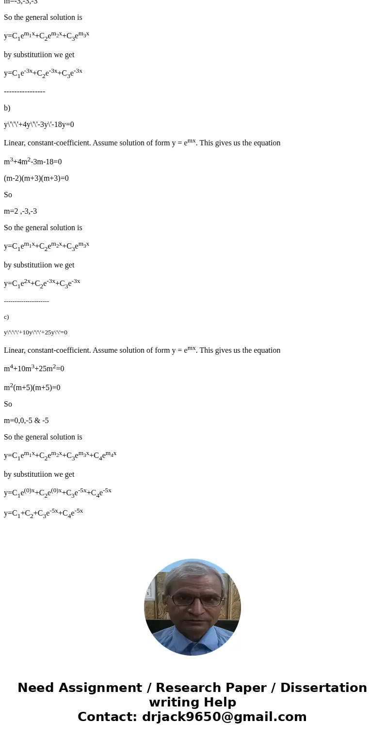 Find the general solution of the given differential equation y\  Find the general solution of the given differential equation y\