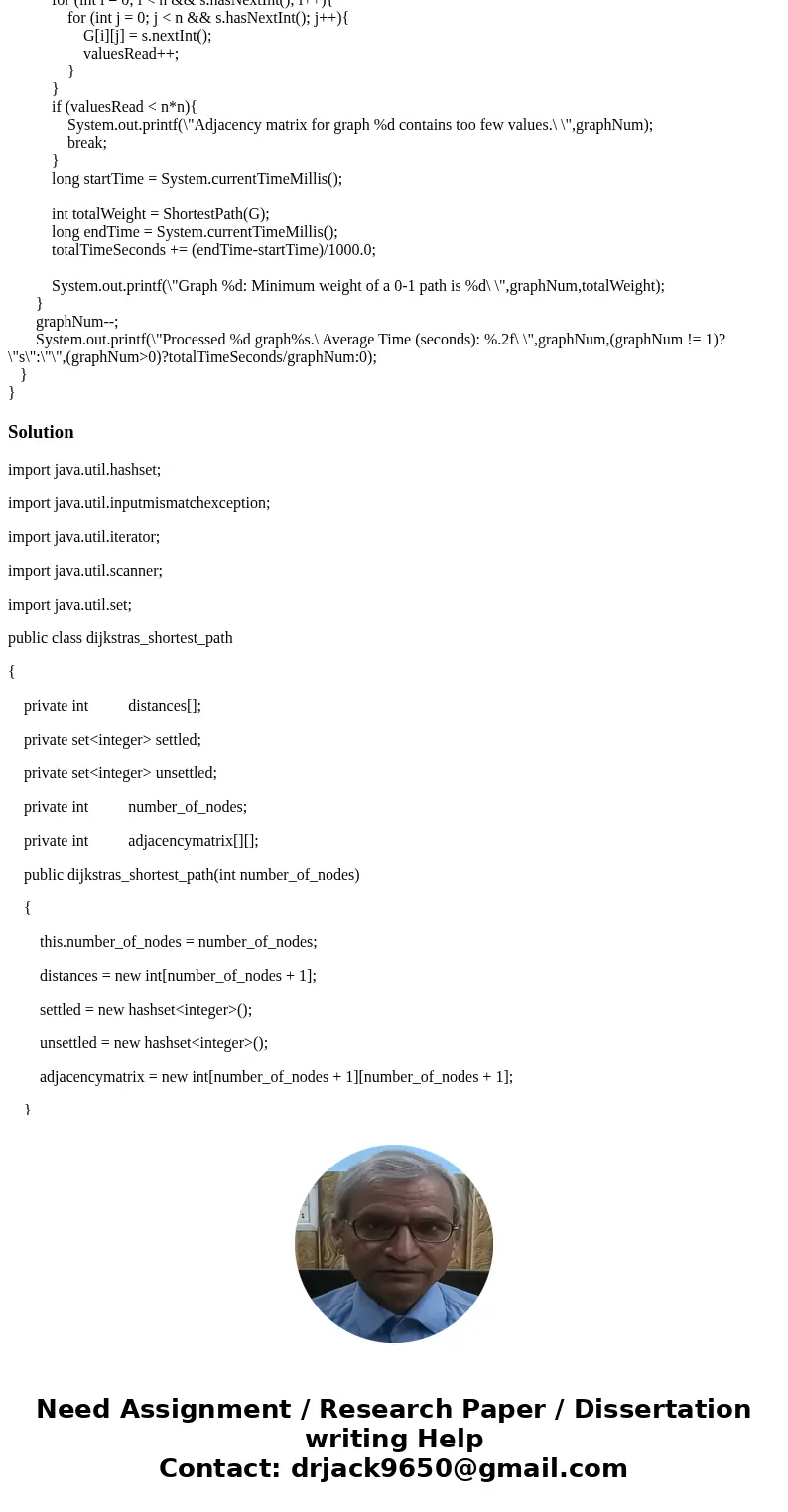 Finish the ShortestPath function implementing algorithm to compute the shortest (i.e. lowest weight) path between two vertices of an edge-weighted graph. Must i Finish the ShortestPath function implementing algorithm to compute the shortest (i.e. lowest weight) path between two vertices of an edge-weighted graph. Must i