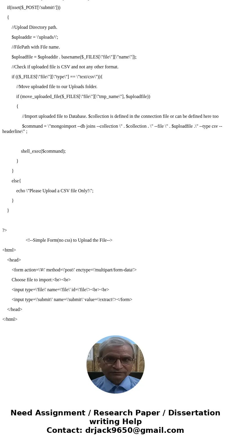 How do i upload a csv file to mongodb using php?SolutionAnswer: <!-- MongoDB has a command named mongoimport which can be used to directly upload a CSV file  How do i upload a csv file to mongodb using php?SolutionAnswer: <!-- MongoDB has a command named mongoimport which can be used to directly upload a CSV file