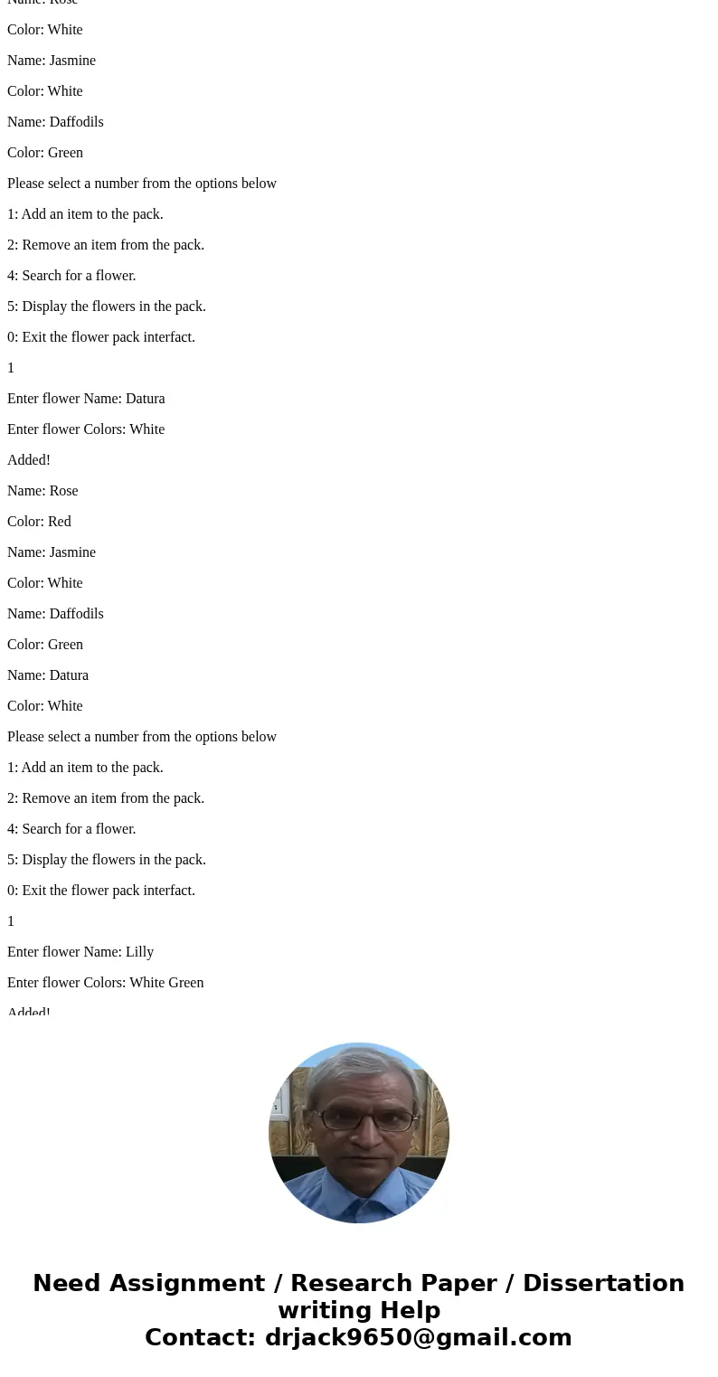 I can\'t get my flowers to display. //Driver import java.util.Scanner; public class Driver { public static void main(String[] args){ new Driver (); } // This wi