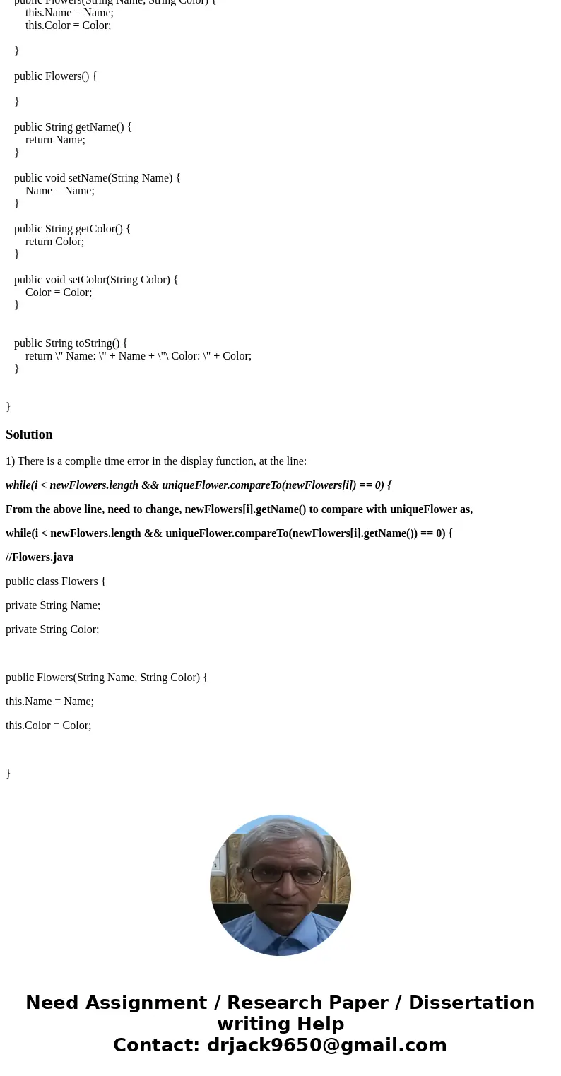 I can\'t get my flowers to display. //Driver import java.util.Scanner; public class Driver { public static void main(String[] args){ new Driver (); } // This wi