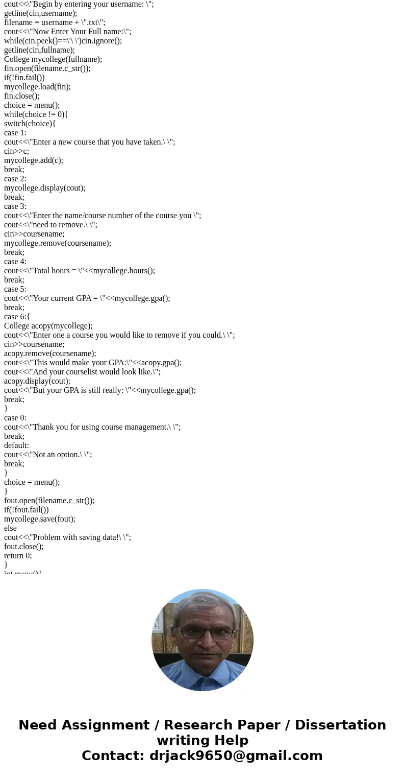I need help with my c++ program. Everything compiles perfectly fine but when I run the program and try to add a course, I get a segment fault error and i cant f I need help with my c++ program. Everything compiles perfectly fine but when I run the program and try to add a course, I get a segment fault error and i cant f
