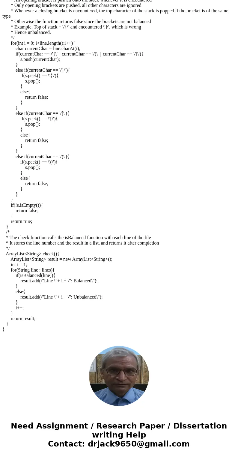 I need help with this assignment. Write a program to read in a file and test for balanced parenthesis and balanced brackets. Example of balanced parenthesis and I need help with this assignment. Write a program to read in a file and test for balanced parenthesis and balanced brackets. Example of balanced parenthesis and