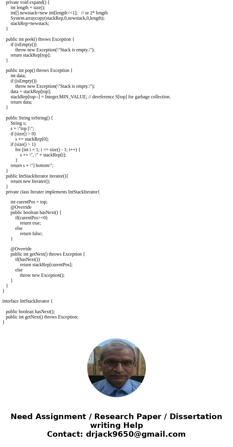 I need help with this coding. At bottom is my test code. A. Create ArrayIntStack.java (one that\'s REALLY O(constant), totally!!!) B. Create the Javadoc web pag I need help with this coding. At bottom is my test code. A. Create ArrayIntStack.java (one that\'s REALLY O(constant), totally!!!) B. Create the Javadoc web pag