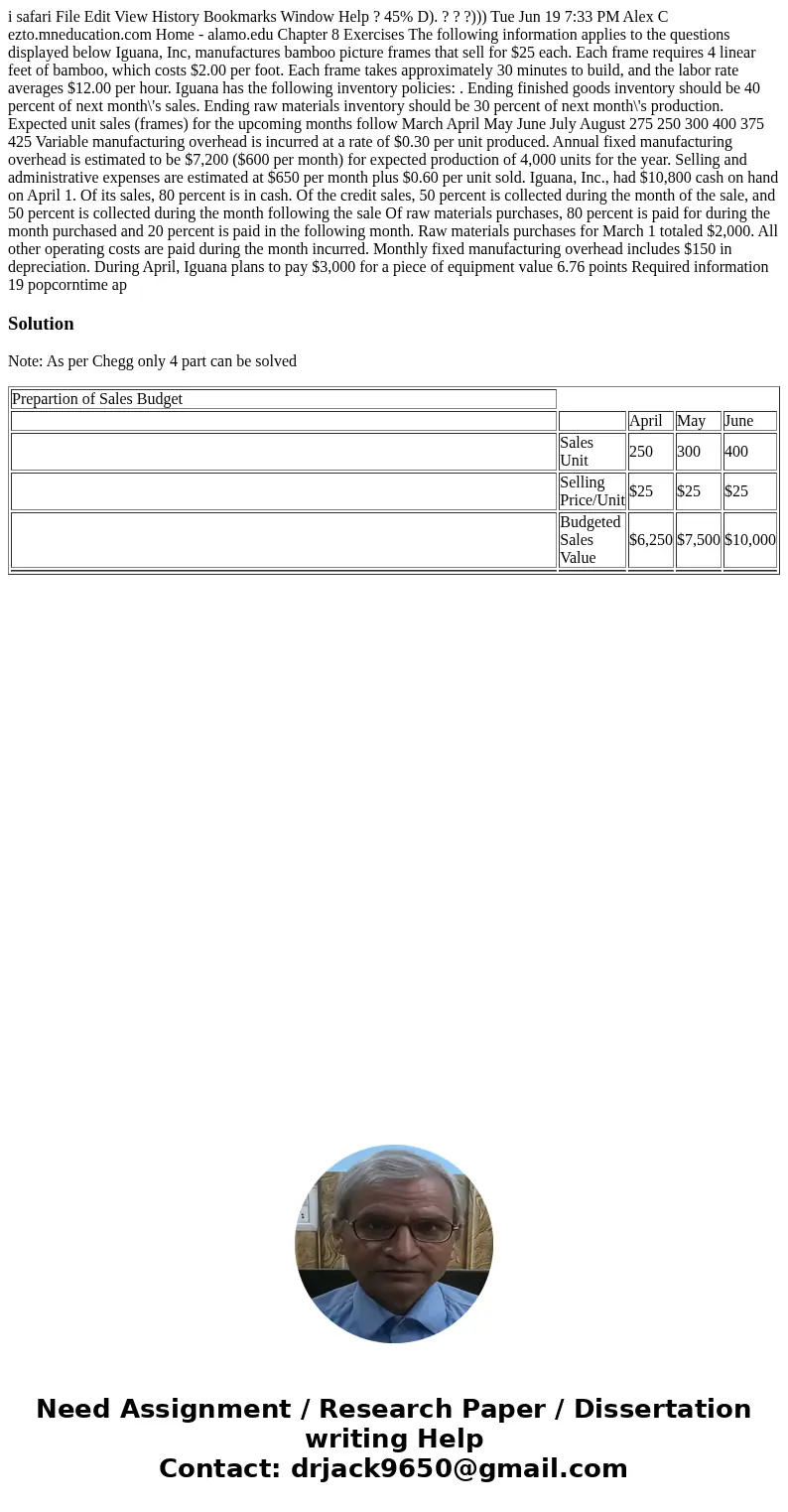  i safari File Edit View History Bookmarks Window Help ? 45% D). ? ? ?))) Tue Jun 19 7:33 PM Alex C ezto.mneducation.com Home - alamo.edu Chapter 8 Exercises Th