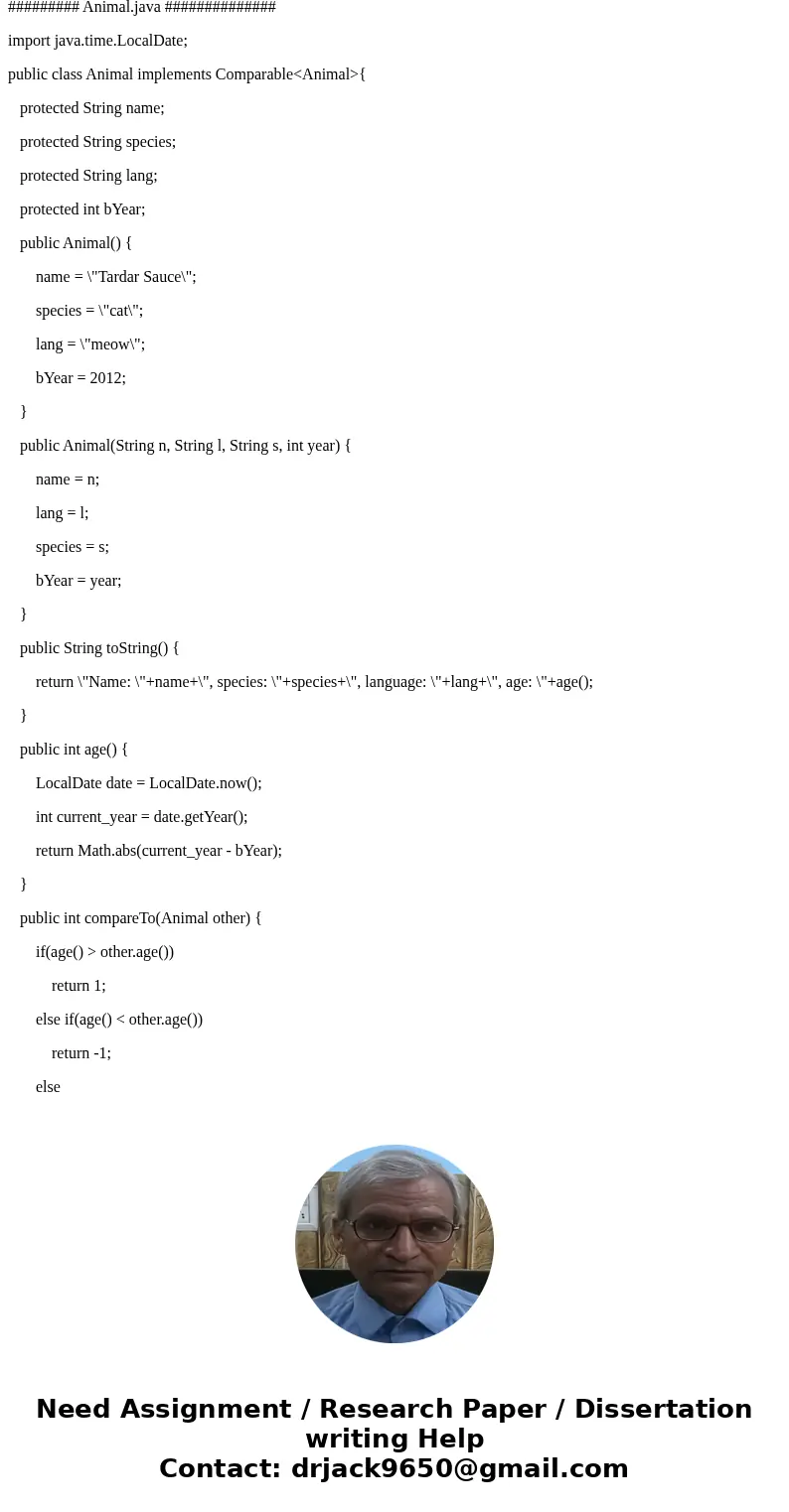 Java class inheritence. write a two classes: Animal and Bird. Animal which represents a pet, and Bird is a subclass of Animal specific to pet birds. The Animal  Java class inheritence. write a two classes: Animal and Bird. Animal which represents a pet, and Bird is a subclass of Animal specific to pet birds. The Animal