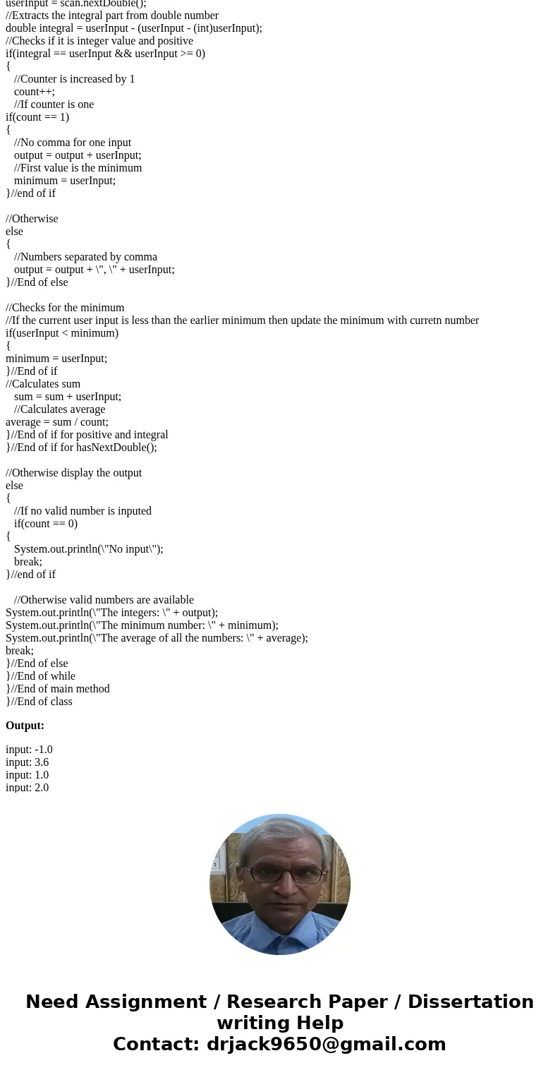 [Java] I\'m having trouble with getting minimum values and printing integer values only among the double values. Please do not provide any methods like array, a