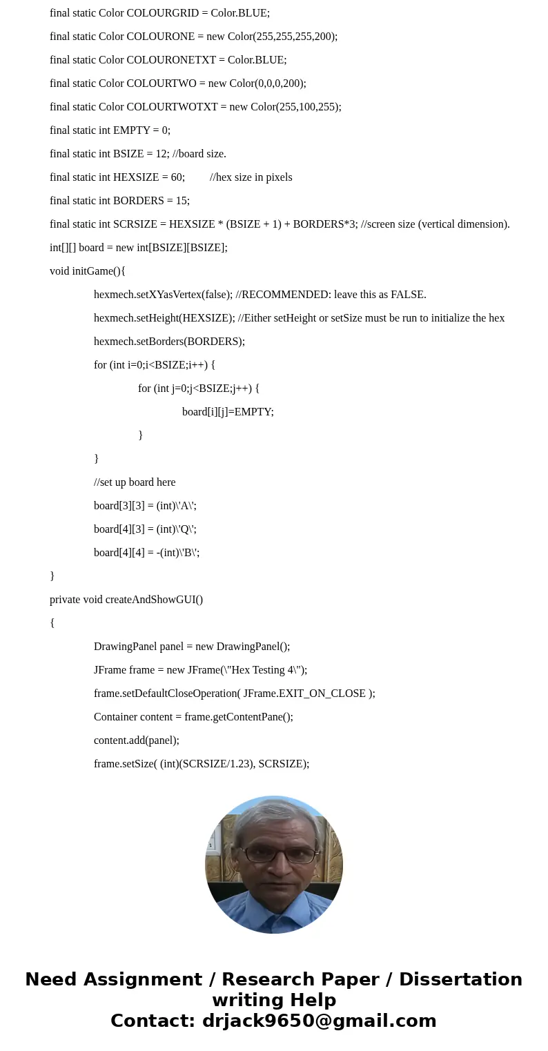 JAVA You are given seven hexagon tiles. Each tile has 6 colored segments. Colored segments can be any color from the following, Red, Blue, Yellow, Green, Orange JAVA You are given seven hexagon tiles. Each tile has 6 colored segments. Colored segments can be any color from the following, Red, Blue, Yellow, Green, Orange