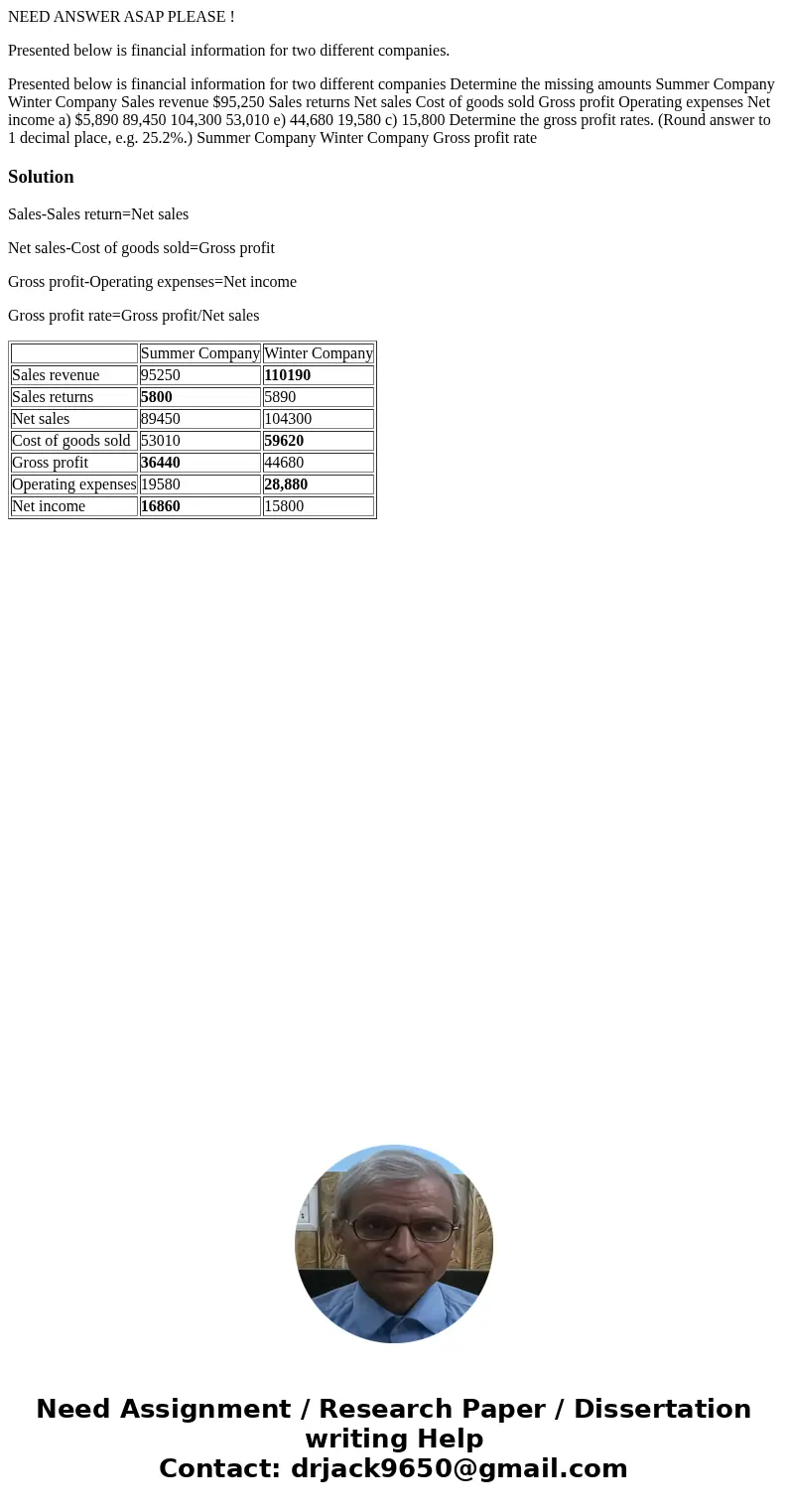 NEED ANSWER ASAP PLEASE ! Presented below is financial information for two different companies. Presented below is financial information for two different compa NEED ANSWER ASAP PLEASE ! Presented below is financial information for two different companies. Presented below is financial information for two different compa