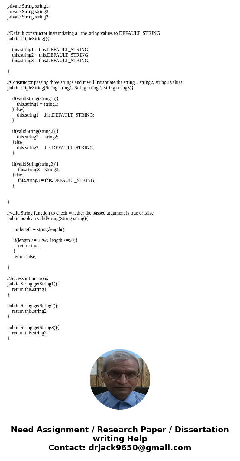 Please help me with this C++ code!! I need the answer by Tuesday 2/16 The assignment is to first create a class called TripleString. TripleString will consist o Please help me with this C++ code!! I need the answer by Tuesday 2/16 The assignment is to first create a class called TripleString. TripleString will consist o