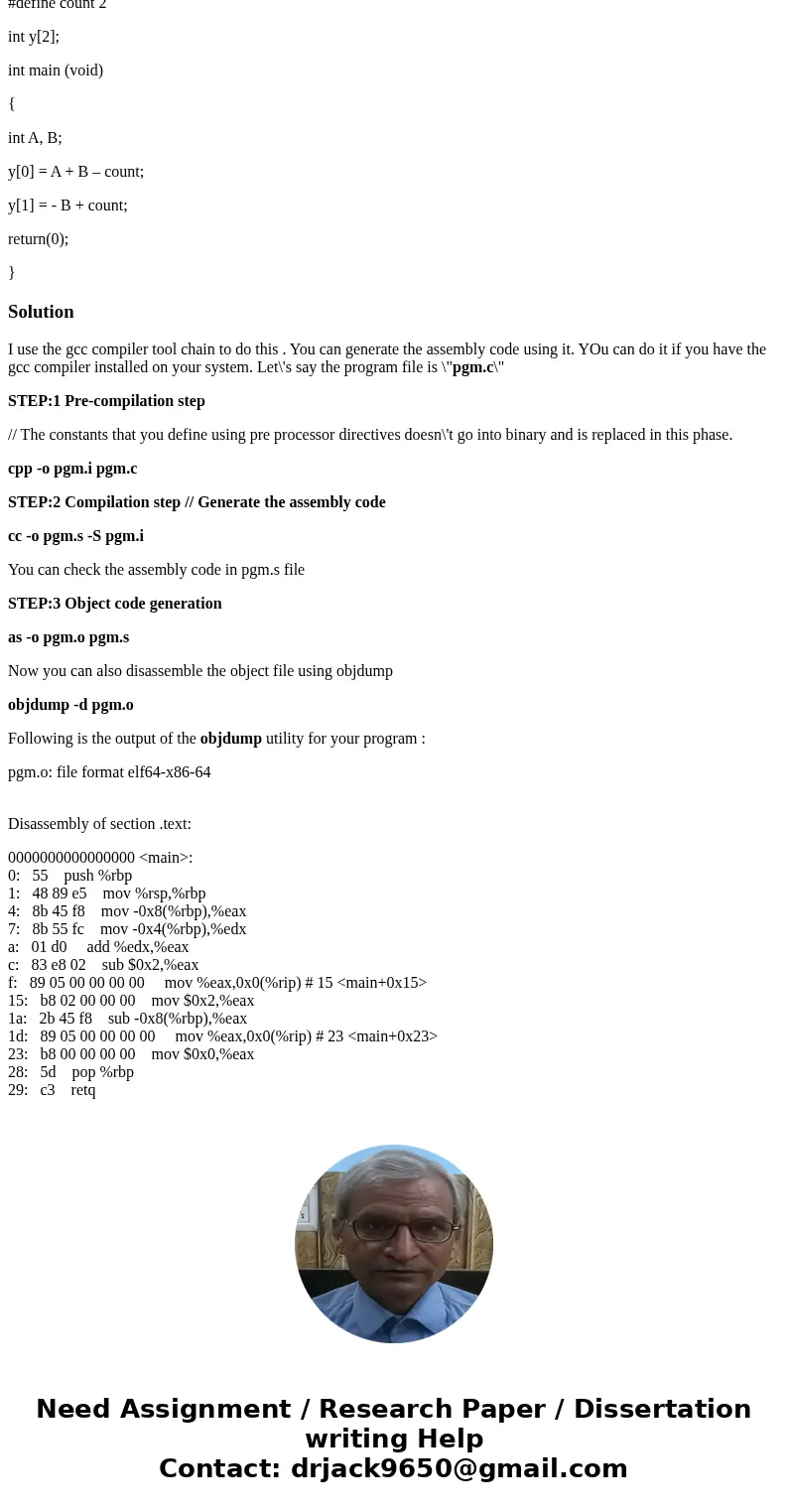 Please, show all the steps and comments. Use only basic 8086 instruction set. Convert the following C program to x86 assembly code. ----- C code ----- #define c Please, show all the steps and comments. Use only basic 8086 instruction set. Convert the following C program to x86 assembly code. ----- C code ----- #define c