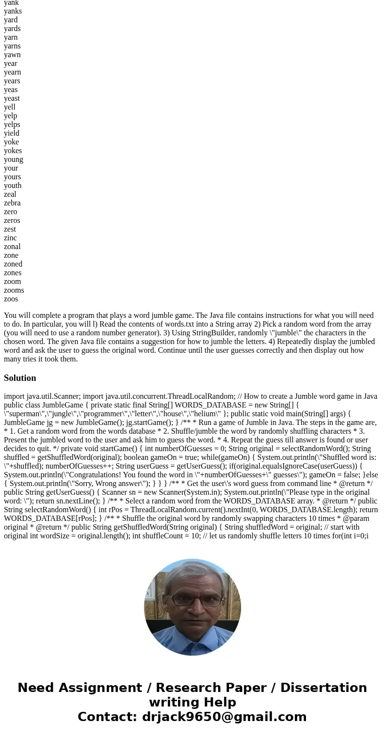 Please use this format: import java.util.*; import java.io.*; public class Lab5_Startedtarted { public static void main(String[] args) throws IOException { //RE