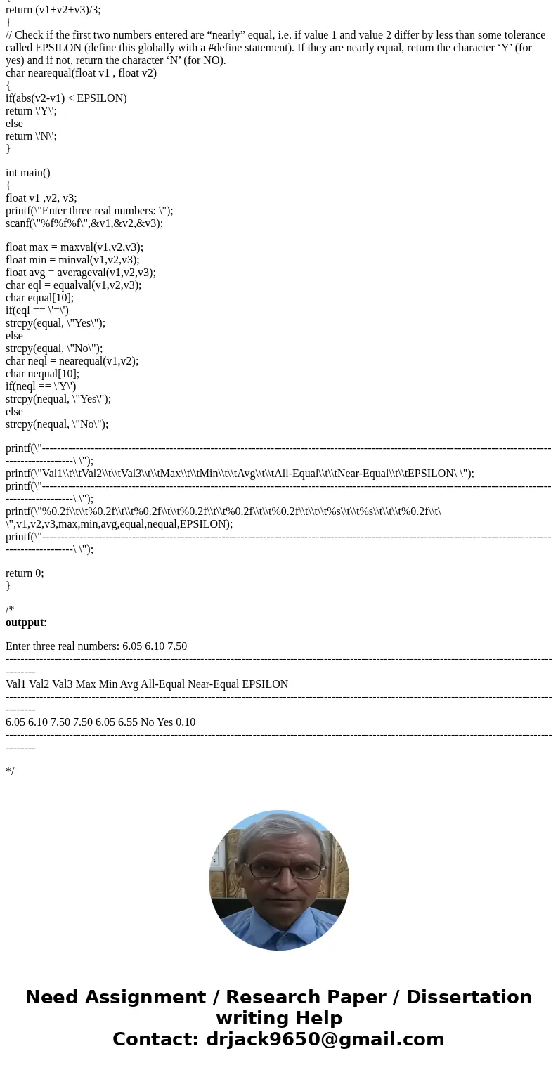 program C HELP. - In the program I need to make a input three real (floating point) numbers from the keyboard and calculate a number of properties about the num program C HELP. - In the program I need to make a input three real (floating point) numbers from the keyboard and calculate a number of properties about the num