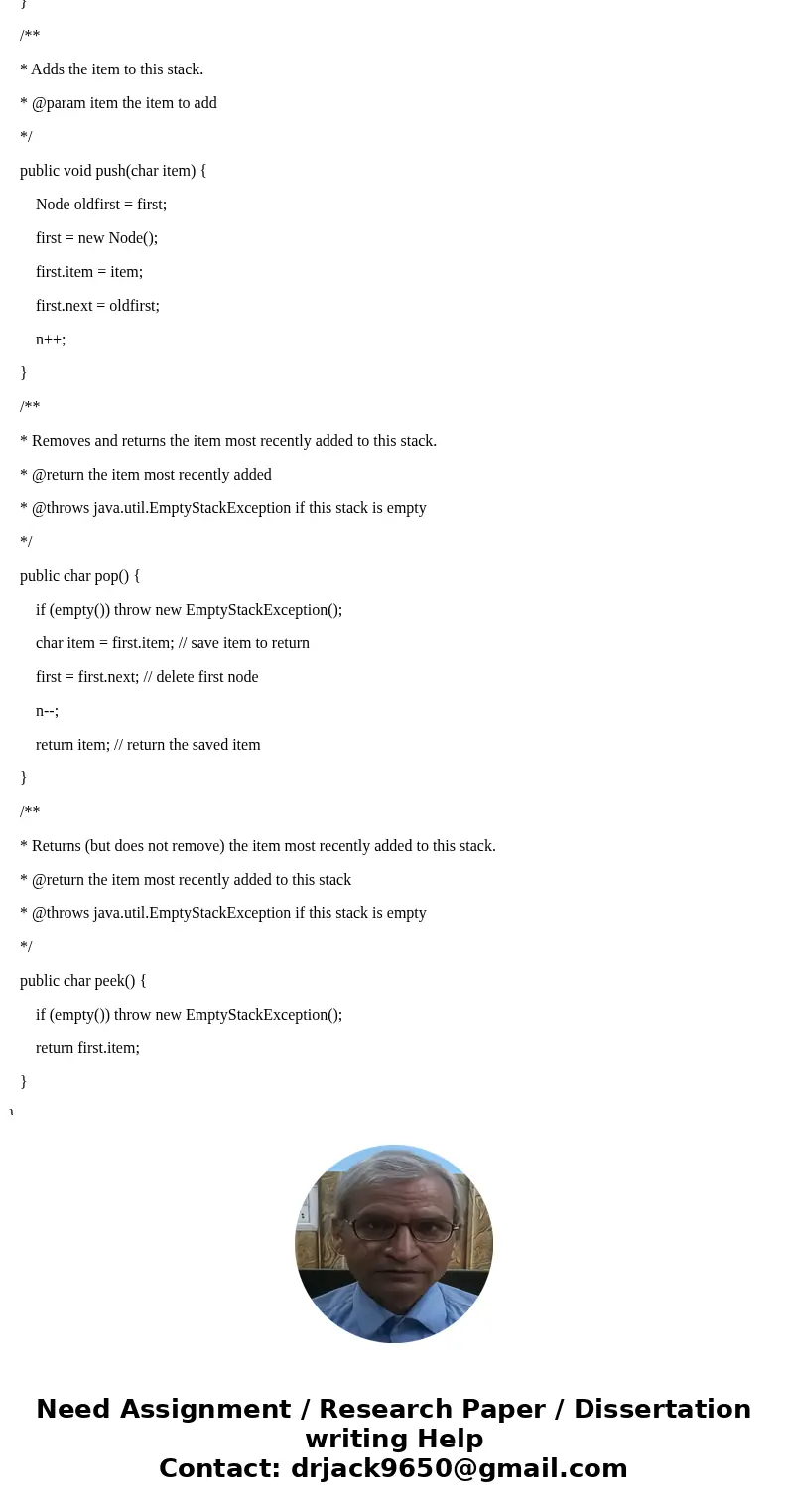 Provide a complete implementation of class LinkedStack and test it on the ParenChecker applcation (listed below). package linkedstack; import java.util.EmptySta Provide a complete implementation of class LinkedStack and test it on the ParenChecker applcation (listed below). package linkedstack; import java.util.EmptySta
