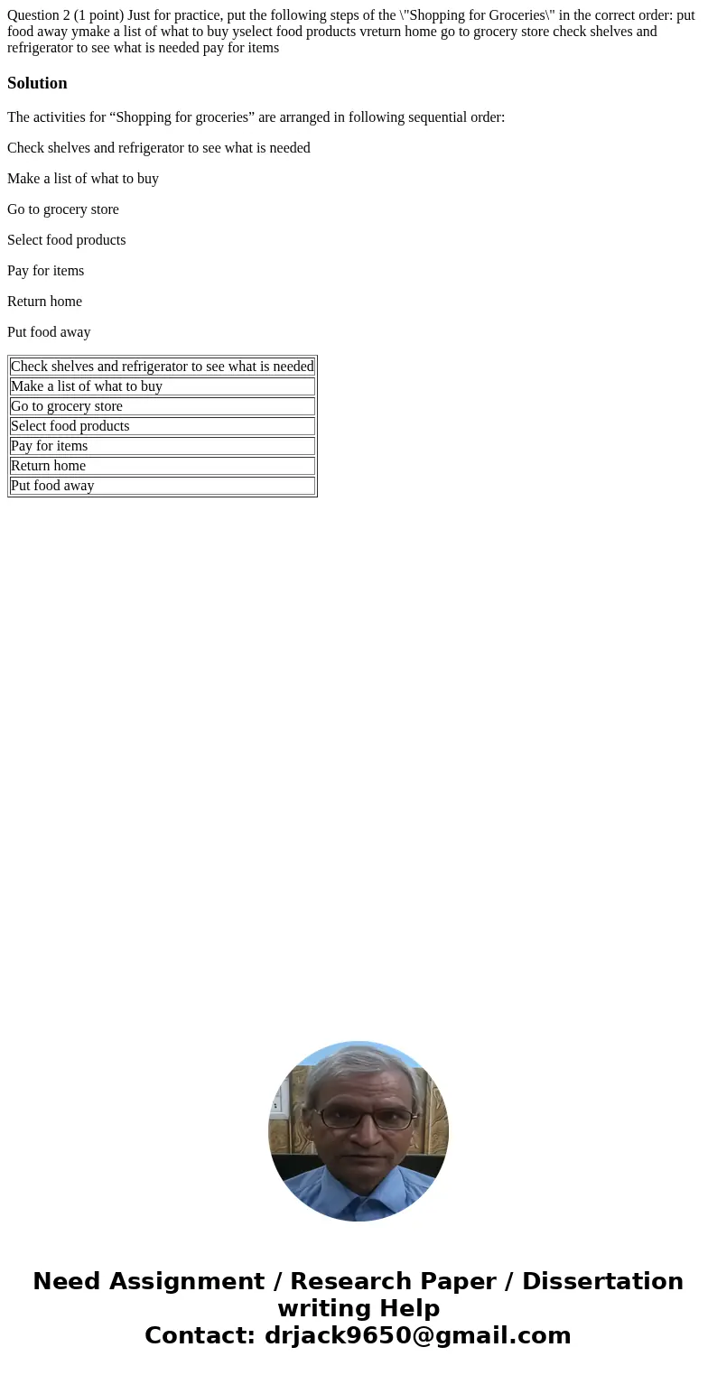 Question 2 (1 point) Just for practice, put the following steps of the \  Question 2 (1 point) Just for practice, put the following steps of the \