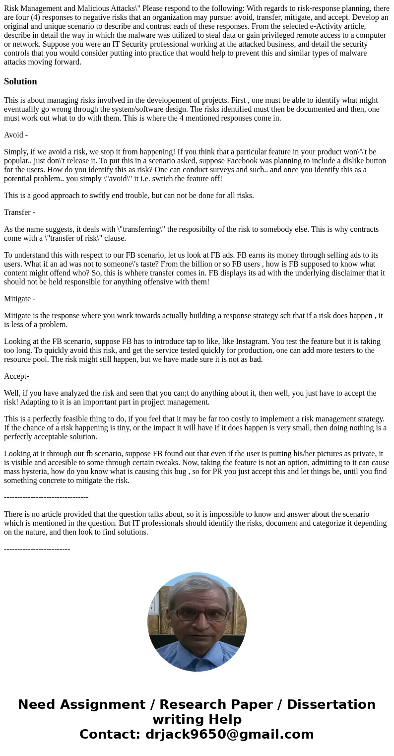 Risk Management and Malicious Attacks\ Risk Management and Malicious Attacks\