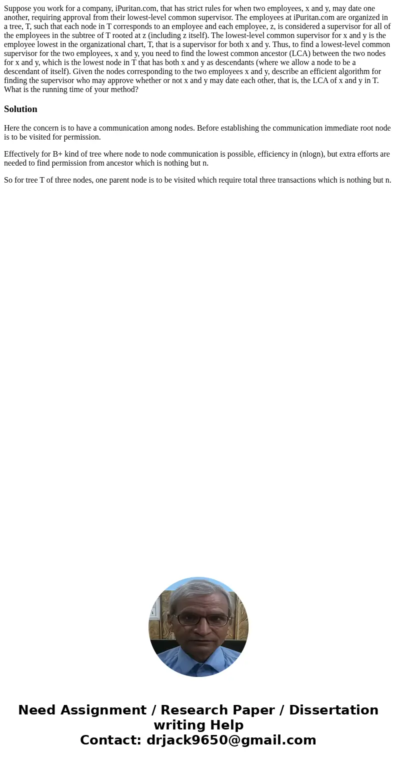 Suppose you work for a company, iPuritan.com, that has strict rules for when two employees, x and y, may date one another, requiring approval from their lowest- Suppose you work for a company, iPuritan.com, that has strict rules for when two employees, x and y, may date one another, requiring approval from their lowest-