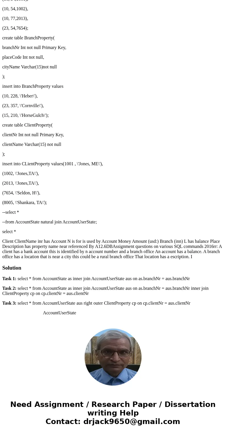 Task1: Construct and run the code for a natural inner join on the two tables AccountState and AccountUserState Task 2: Construct and run the code for a natural  Task1: Construct and run the code for a natural inner join on the two tables AccountState and AccountUserState Task 2: Construct and run the code for a natural