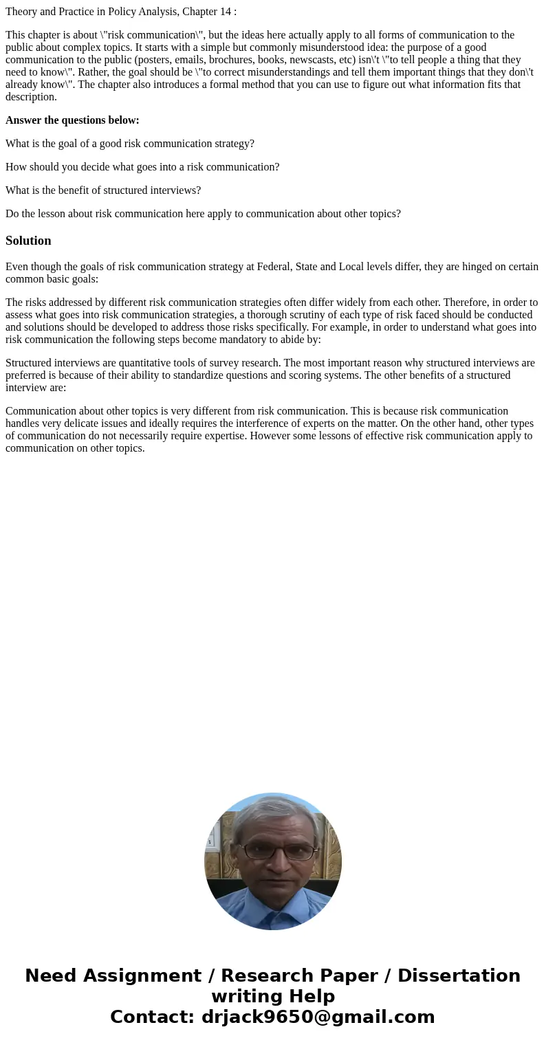 Theory and Practice in Policy Analysis, Chapter 14 : This chapter is about \ Theory and Practice in Policy Analysis, Chapter 14 : This chapter is about \