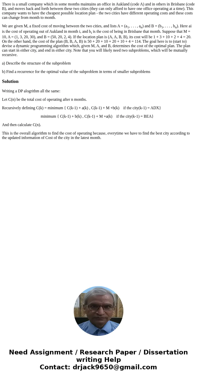 There is a small company which in some months maintains an office in Aukland (code A) and in others in Brisbane (code B), and moves back and forth between these There is a small company which in some months maintains an office in Aukland (code A) and in others in Brisbane (code B), and moves back and forth between these