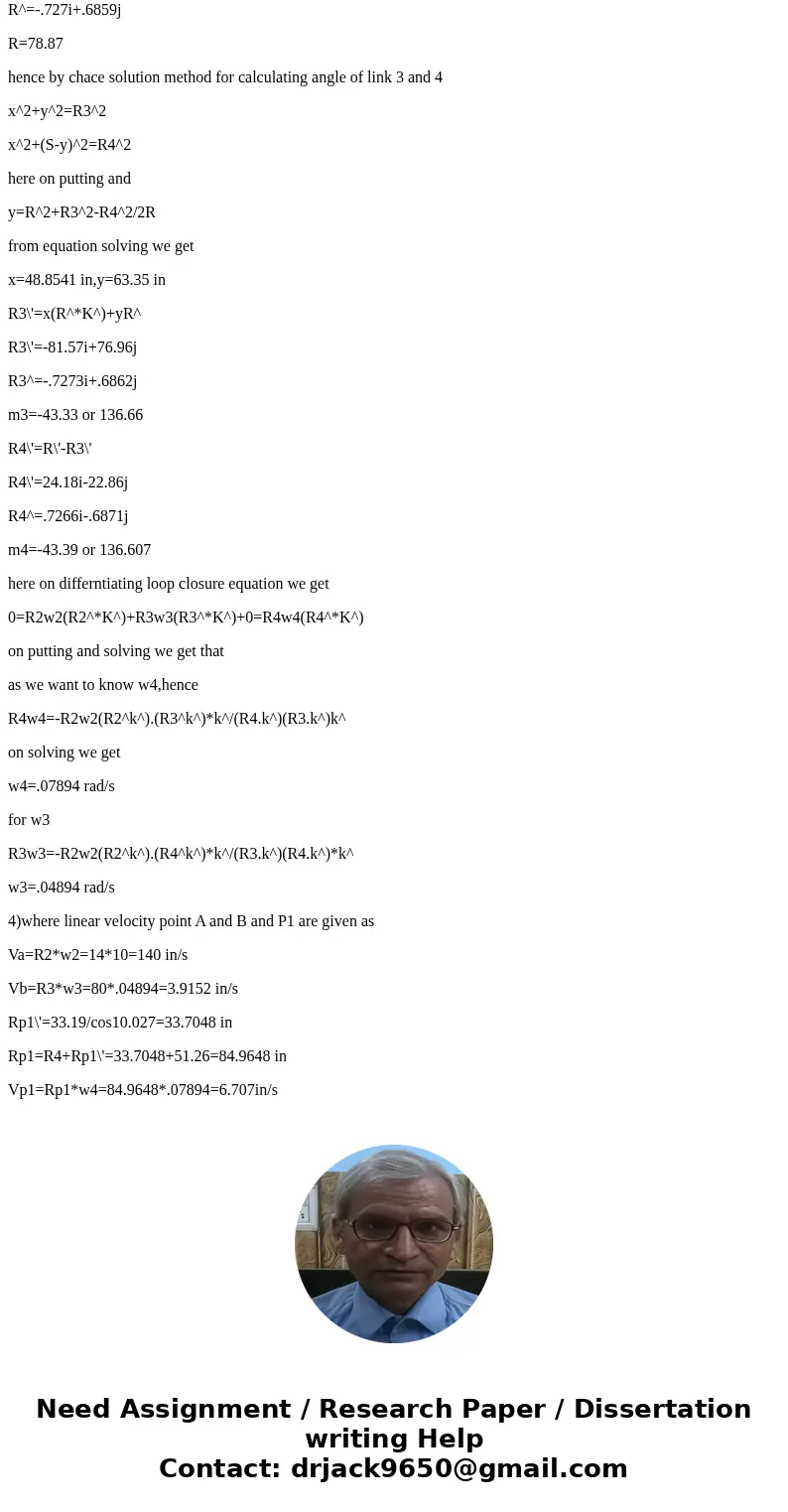 Using the analytical method, find the angular velocities of links 3 and 4 and the linear velocities of points A, B and P_1 In the XY (global) coordinate system  Using the analytical method, find the angular velocities of links 3 and 4 and the linear velocities of points A, B and P_1 In the XY (global) coordinate system