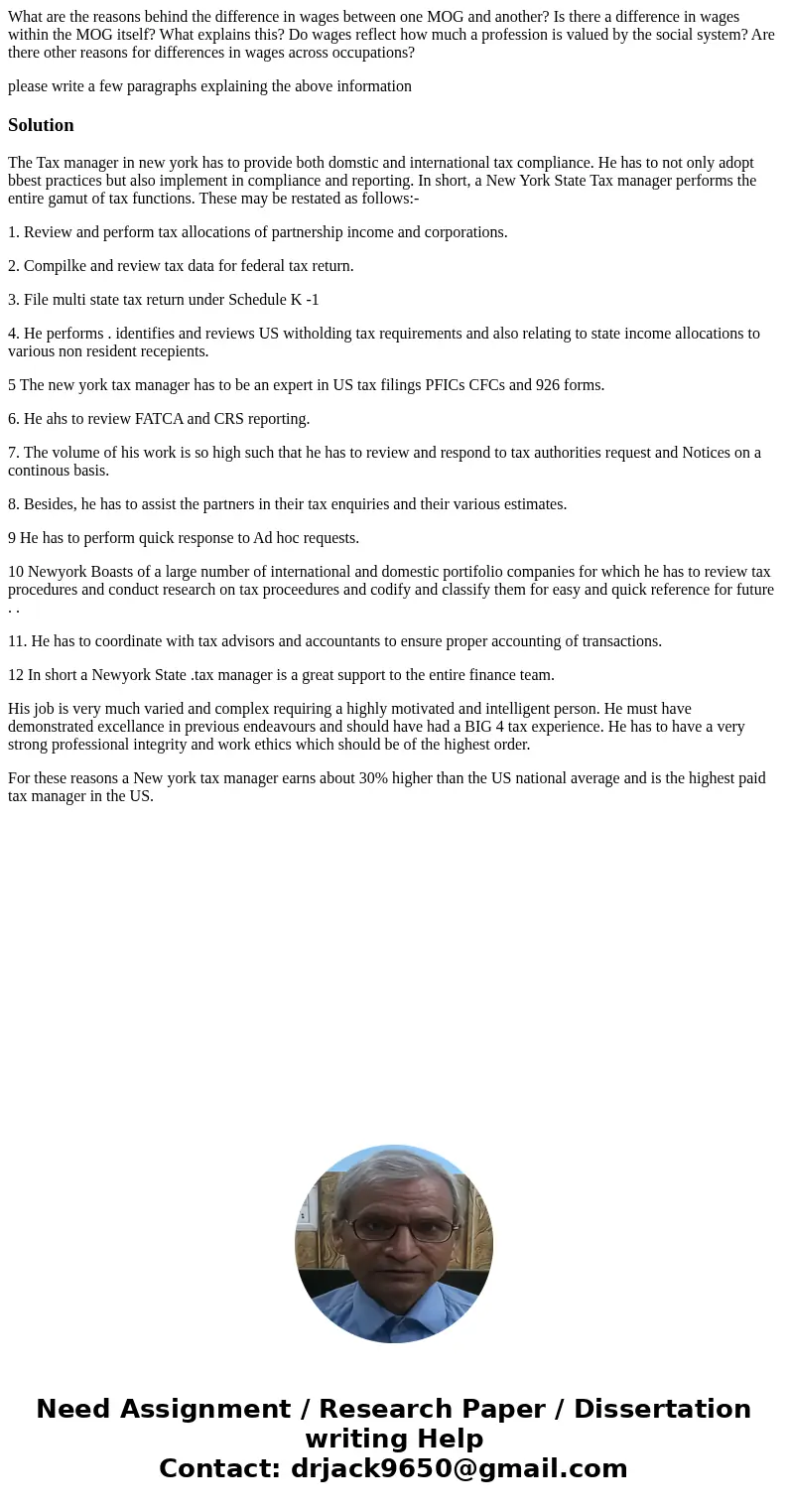 What are the reasons behind the difference in wages between one MOG and another? Is there a difference in wages within the MOG itself? What explains this? Do wa What are the reasons behind the difference in wages between one MOG and another? Is there a difference in wages within the MOG itself? What explains this? Do wa