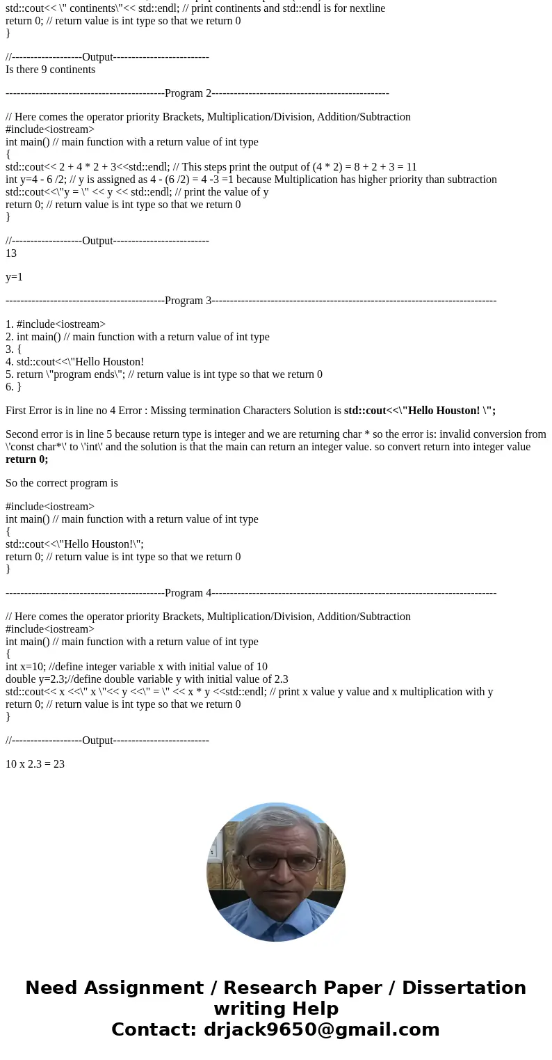 What does this program show on the screen? What does this program Show on the screen? There are multiple error in the following program. Describe each error an  What does this program show on the screen? What does this program Show on the screen? There are multiple error in the following program. Describe each error an