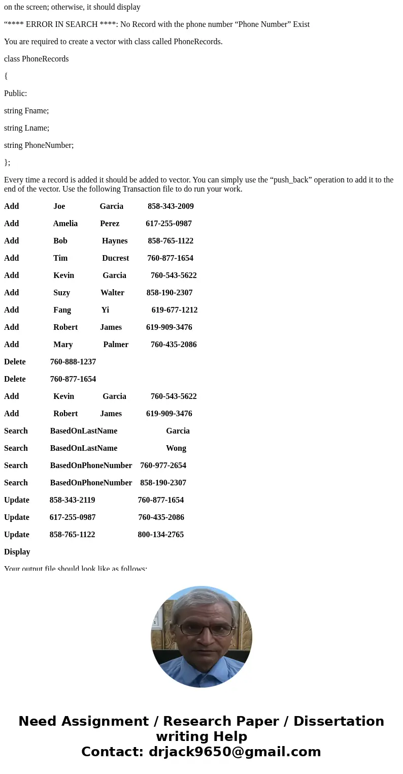 Write a program in c++ that maintains a telephone directory. The Telephone directory keeps records of people’s names and the corresponding phone numbers. The pr Write a program in c++ that maintains a telephone directory. The Telephone directory keeps records of people’s names and the corresponding phone numbers. The pr