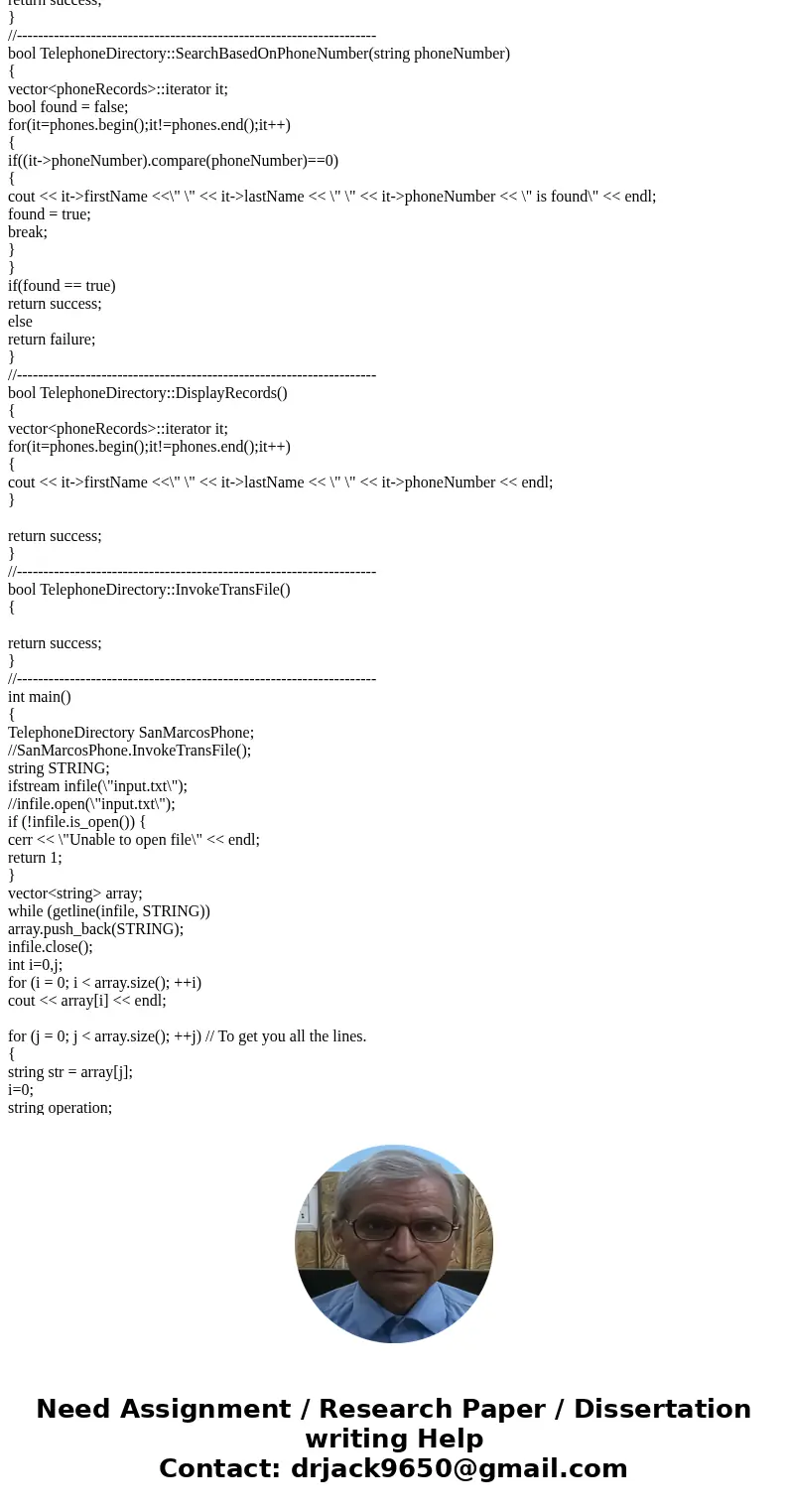 Write a program in c++ that maintains a telephone directory. The Telephone directory keeps records of people’s names and the corresponding phone numbers. The pr Write a program in c++ that maintains a telephone directory. The Telephone directory keeps records of people’s names and the corresponding phone numbers. The pr