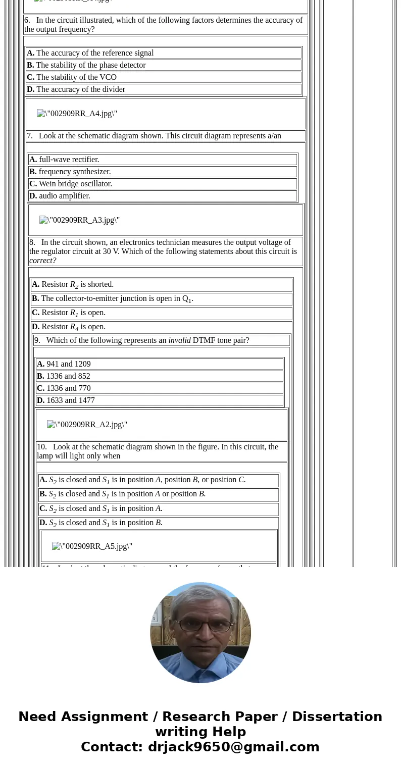  1. For the circuit shown, what countdown is necessary from the divider circuit to produce an output frequency of 10 MHz? (Assume a reference frequency of 100 k