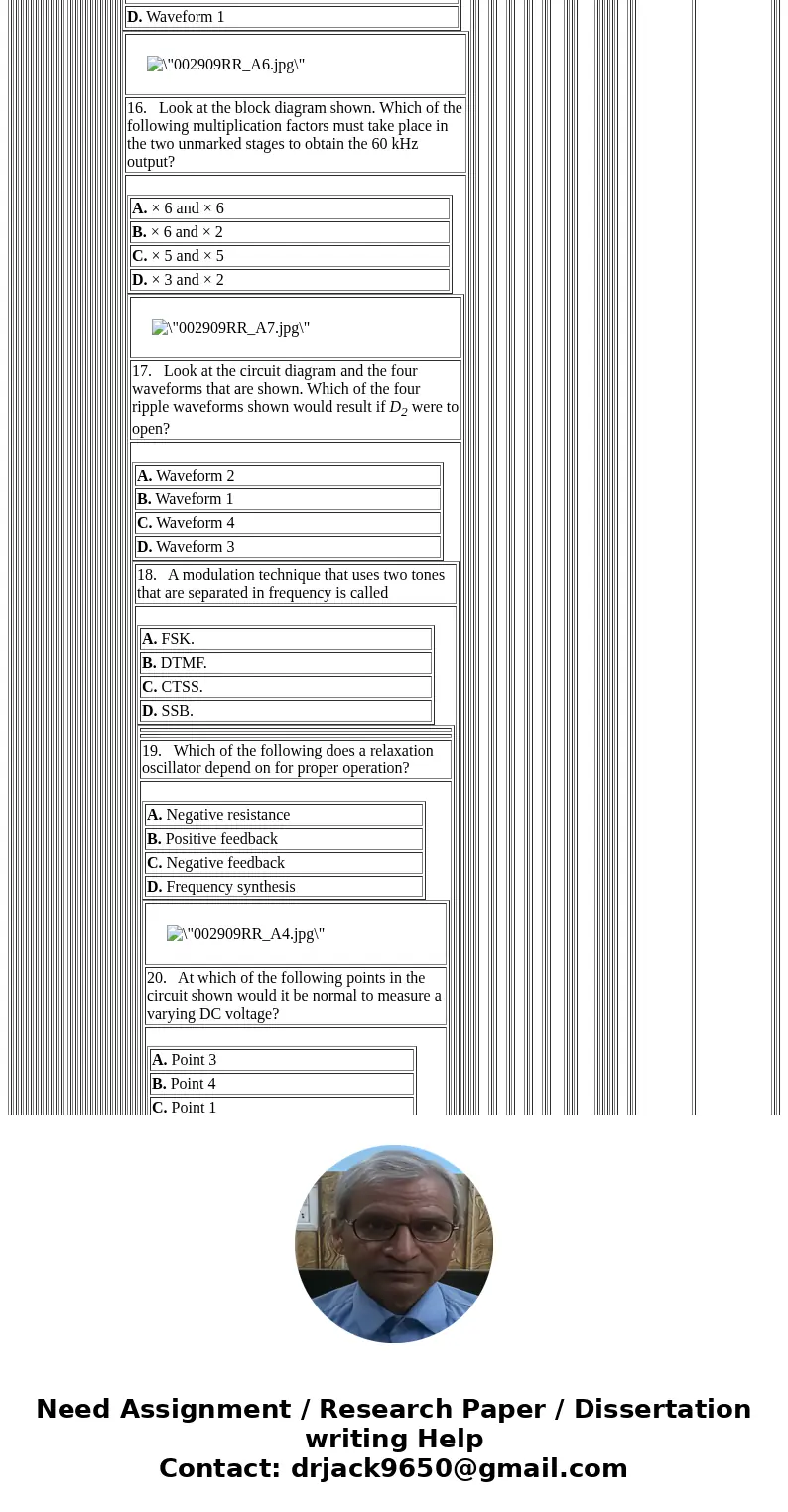 1. For the circuit shown, what countdown is necessary from the divider circuit to produce an output frequency of 10 MHz? (Assume a reference frequency of 100 k