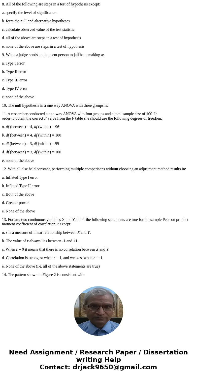 8. All of the following are steps in a test of hypothesis except: a. specify the level of significance b. form the null and alternative hypotheses c. calculate 