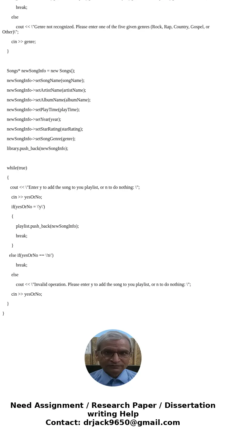 8.15 Program: Playlist (C++) You will be building a linked list. Make sure to keep track of both the head and tail nodes. (1) Create three files to submit. Play 8.15 Program: Playlist (C++) You will be building a linked list. Make sure to keep track of both the head and tail nodes. (1) Create three files to submit. Play