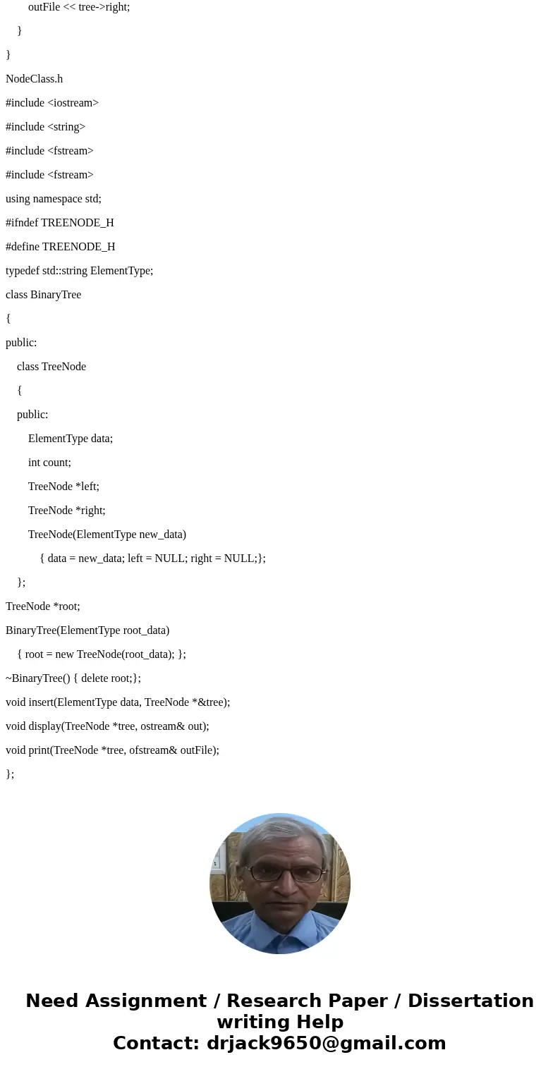 C++ problem. I already have a completed Binary Search Tree class with all the functions working properly. Now my task is to read a txt file contains integers in