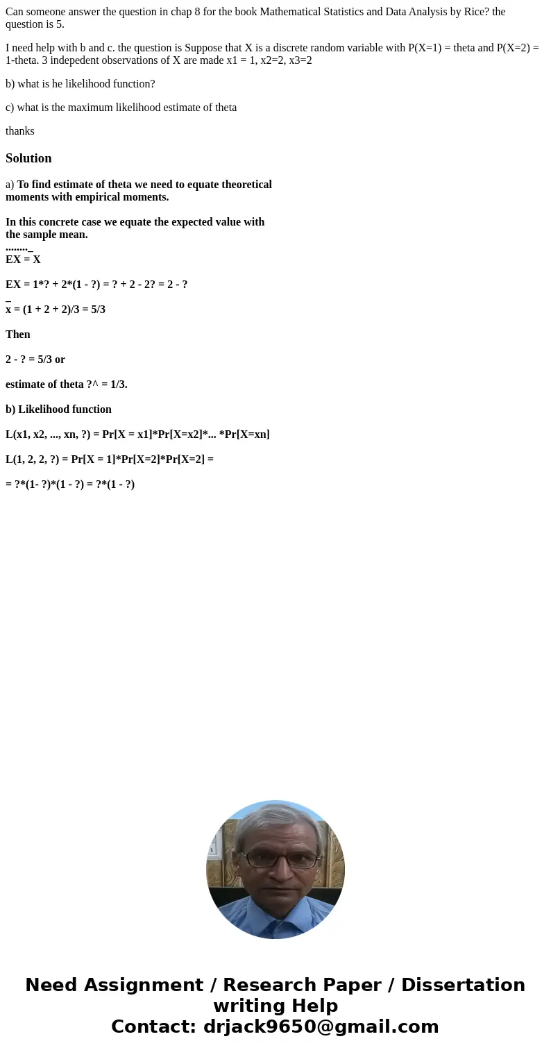Can someone answer the question in chap 8 for the book Mathematical Statistics and Data Analysis by Rice? the question is 5. I need help with b and c. the quest Can someone answer the question in chap 8 for the book Mathematical Statistics and Data Analysis by Rice? the question is 5. I need help with b and c. the quest