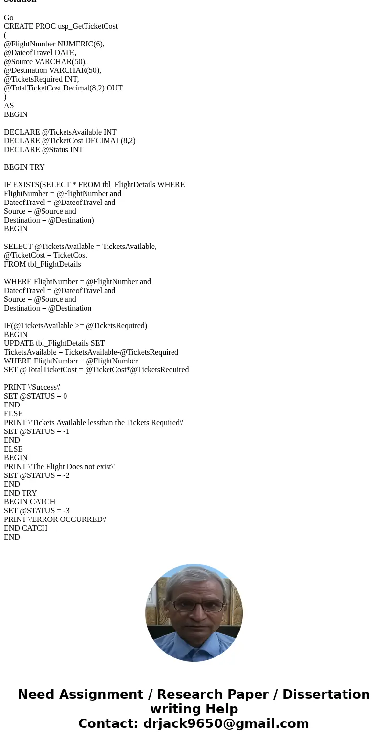 $$ Create a stored procedure which performs the following operation on the table tbl_FlightDetails Create a stored procedure which performs the following opera  $$ Create a stored procedure which performs the following operation on the table tbl_FlightDetails Create a stored procedure which performs the following opera