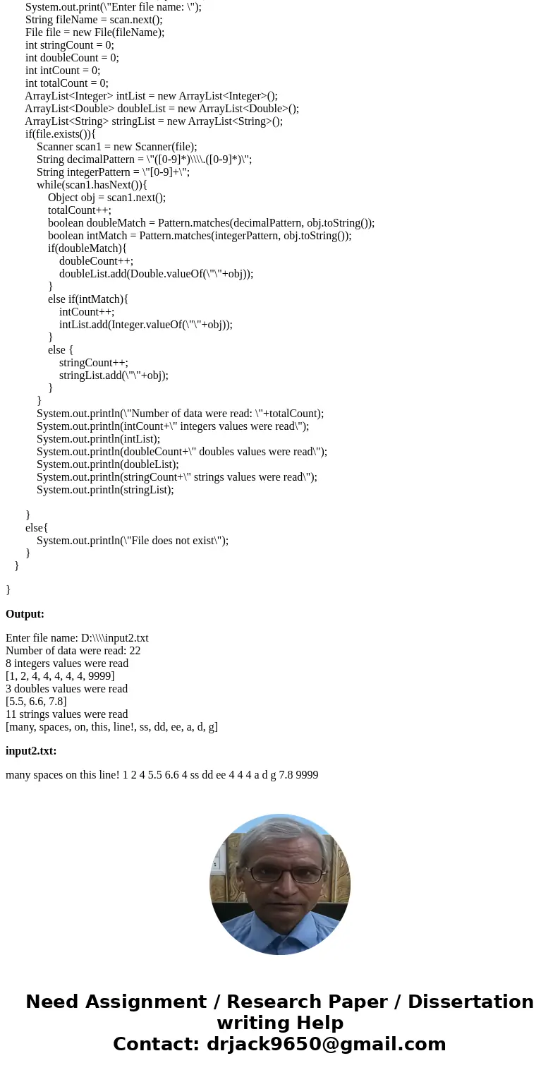 Create your own data file consisting of integer, double or String values. Create your own unique Java application to read all data from the file echoing the dat Create your own data file consisting of integer, double or String values. Create your own unique Java application to read all data from the file echoing the dat