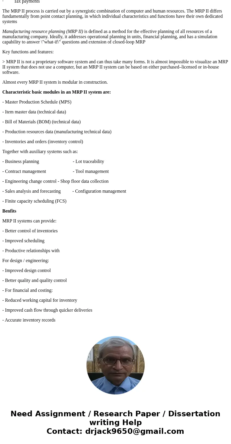 Describe the two models Manufacturing planning and control system model and Manufacturing Resource planning II model.SolutionManufacturing Planning and Control  Describe the two models Manufacturing planning and control system model and Manufacturing Resource planning II model.SolutionManufacturing Planning and Control