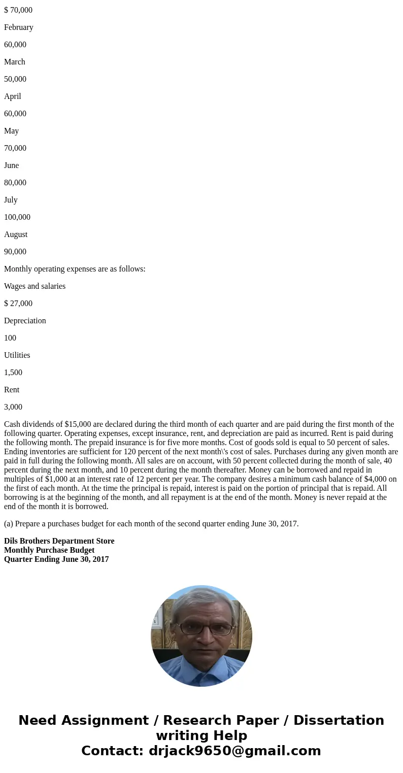 Developing a Master Budget for a Merchandising Organization Dils Brother Department Store prepares budgets quarterly. The following information is available for