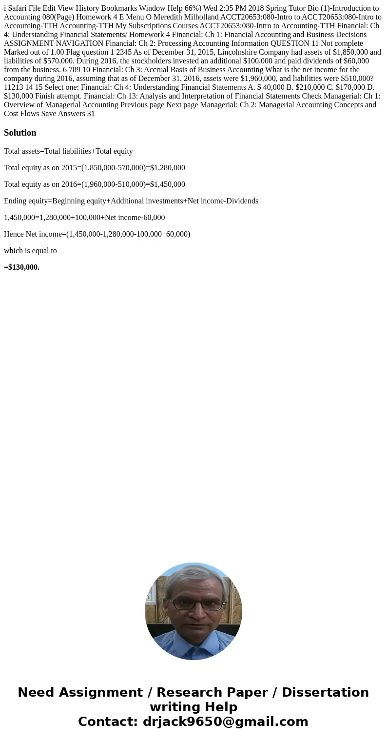 i Safari File Edit View History Bookmarks Window Help 66%) Wed 2:35 PM 2018 Spring Tutor Bio (1)-Introduction to Accounting 080(Page) Homework 4 E Menu O Mered  i Safari File Edit View History Bookmarks Window Help 66%) Wed 2:35 PM 2018 Spring Tutor Bio (1)-Introduction to Accounting 080(Page) Homework 4 E Menu O Mered