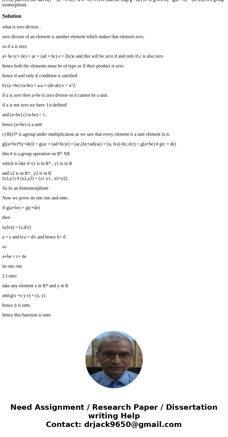 Let R[] = {a + b : a,b R}, where (a + b) + (c + d) = (a + c) + (b + d) and (a + b)(c + d) = ac + (ad + bc). These operations dene a commutative ring R[] called 